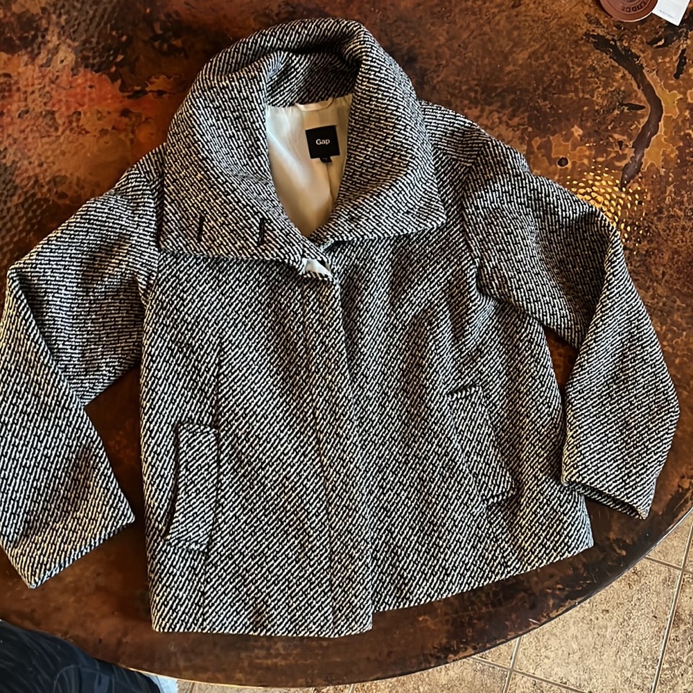 GAP Jacket, Size 2, gray and black tweed